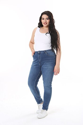 Şans Blugi lycra cu talie înaltă de mărime mare - 5 buzunare 65N38134