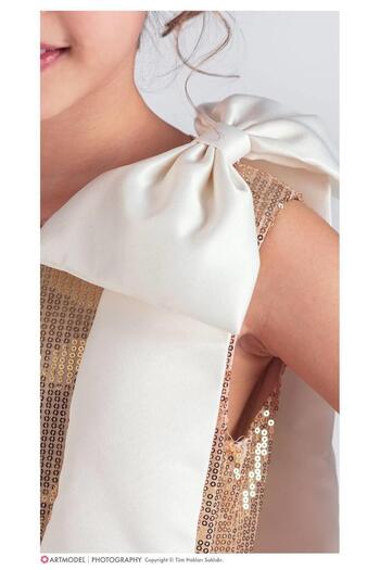 Magu Sequin Bow Detailed Girl's Dress Evening Dress