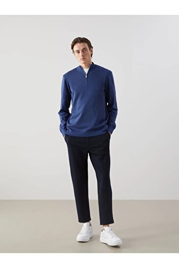 LC Waikiki Lcw Vision Indigo Stand Collar Long Sleeve Men's Knitwear Sweater