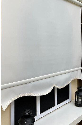 StorBurada Plain Ecru Roller Blinds Aluminum Case Stb--5301