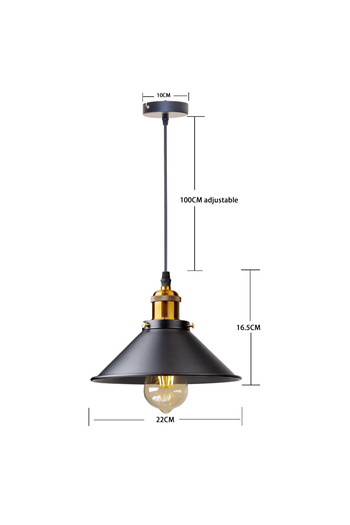Choice NO Bulb 1pc Black Vintage LED Iron Lampshade Retro Chandeliers Russia Pendant Lights for Loft Kitche