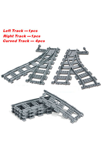 Choice1 86215 City Trains Flexible Tracks Forked Straight Curved Soft Rails Track Switch Building Block Bric