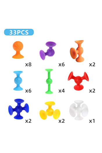 Choice 33PCS DIY Soft Silicone Building Blocks Sucker Educational Construction Toys For Boys Girls Gift Ide
