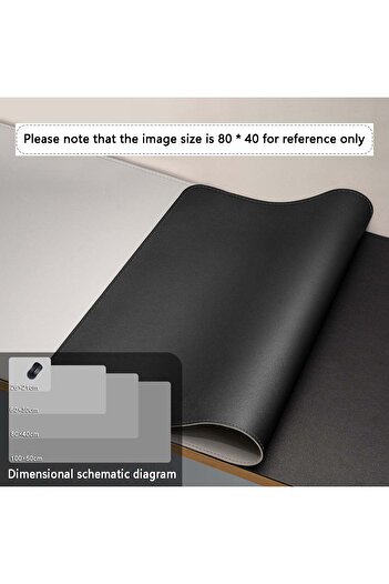 Choice 100x50 cm Black-Grey Mouse Pad Large Size Office Desk Protector Mat PU Leather Waterproof Desktop Ke