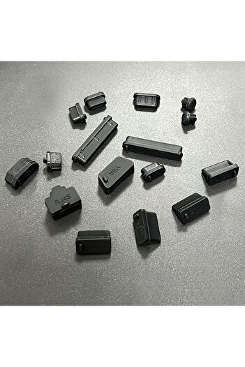 Choice black 16Pcs/Set Universal Anti Dustproof Notebook Port Plug Silicone Protector USB Elastic Laptop Co