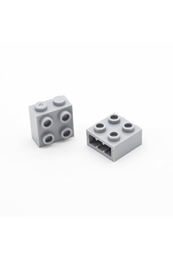 Choice رمادي فاتح 50 قطعة 50 قطعة من مكعبات البناء المعدلة 1x2x1 2/3 مع مسامير على جانب واحد 22885 DIY E