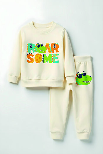 MYADA Unisex Premium Cool Dinosaur Printed Bottom Top Kids Suit 23325