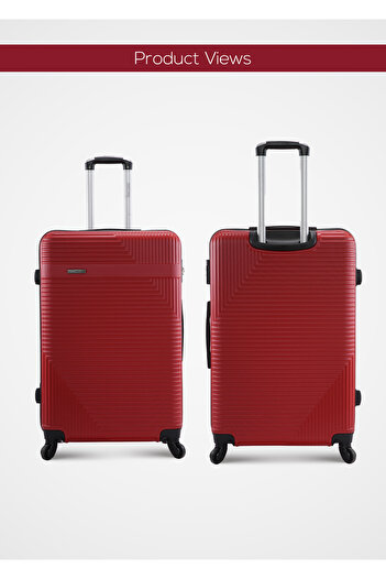 PARAJOHN Travel Luggage 3 Pcs Lightweight Trolley Set -ABS-RED