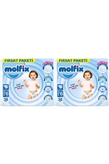 Molfix Economic Deal - Extra Large Baby Diapers, Size 6 (15 kg), 76 Pieces