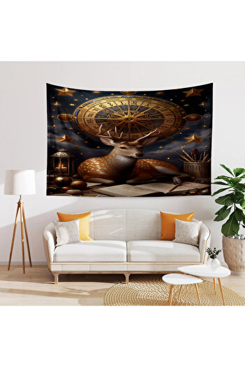 Else Dekor Astrology Deer Patterned Tapestry - Wall Cover and Carpet