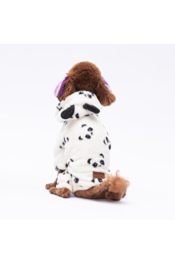 Pettrend Pofi Panda Plush Jumpsuit Cat Dog Jumpsuit Cat Dog Outfit Cat Dog Dress