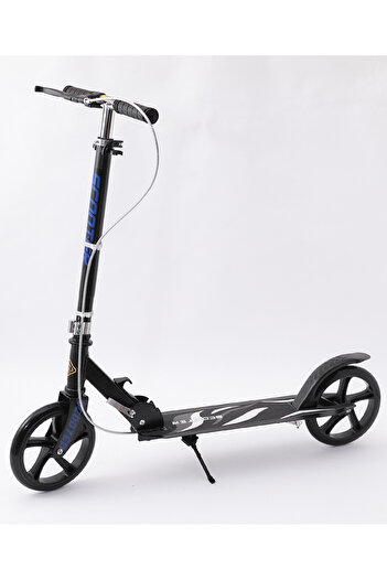 Fab N Funky Foldable Kids's Scooter with Adjustable Height and Kickstand, T-handlebar, 3 Years+, Black