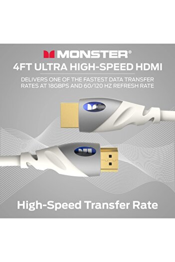 MONSTER ESSENTIALS® ULTRAHD 4K  HDMI CABLE -  4K HDMI CABLE - 4 FT LENGTH