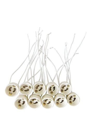 Choice Beige 10pcs GU10 Lamp Base Ceramic Light Holder Socket Connector Adapter Wire For LED Bulb Stand Cha