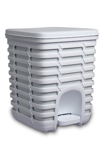 Prima Nova Square Trash Can with Palm Pedal 9 Lt - White