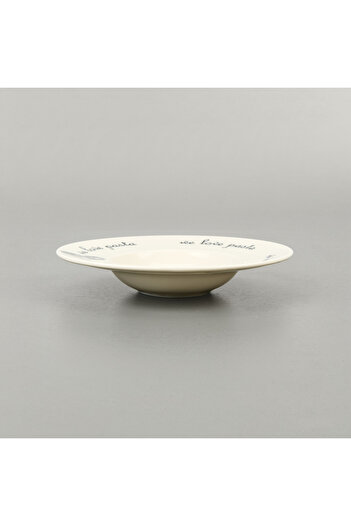 Tulü Porselen We Love Cake Tulle Porcelain Pasta Plate - White - 27 cm