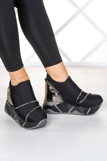 Erkan Saçmacı Barbara Platinum Stretch Hidden Wedge Sneakers