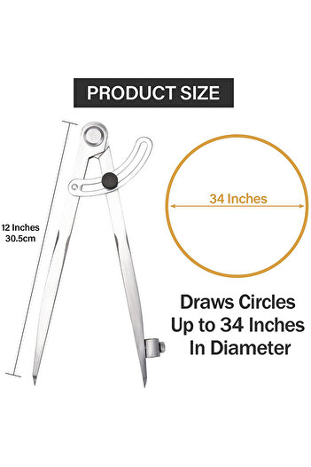 Choice 300mm Woodworking Compass Drawing Carpenter Compass 100MM-300MM Circular Marking Tool Design Layout