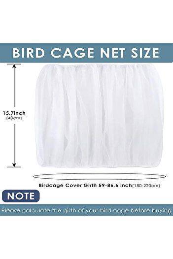 Choice XXL White Adjustable Bird Cage Net Cover Birdcage Seed Feather Catcher Soft Skirt Guard Birdcage Nyl