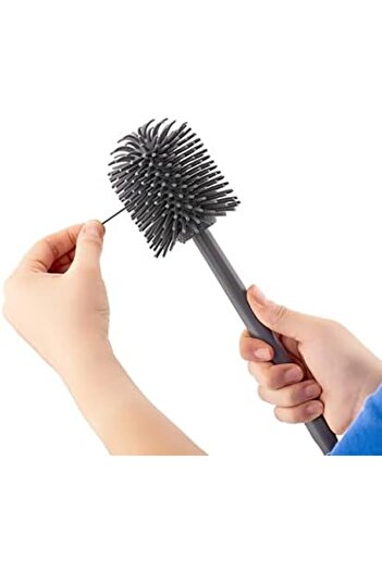 STOREMAX Polysight Silicone Wc Toilet Brush Toilet Bowl Brush White-Gray Oval Trendzap 467437