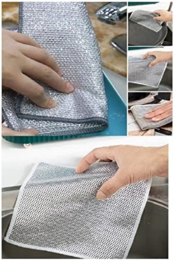 STOREMAX Polysight Outlet 3 Pieces Multifunctional Non-Scratch Wire Dishcloth Dish Towel Dish Cleaning Cloth