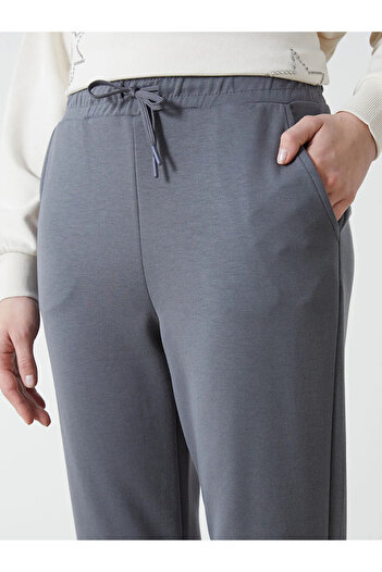 LC Waikiki LCW Modest Gri Beli Lastikli Kadın Eşofman Altı