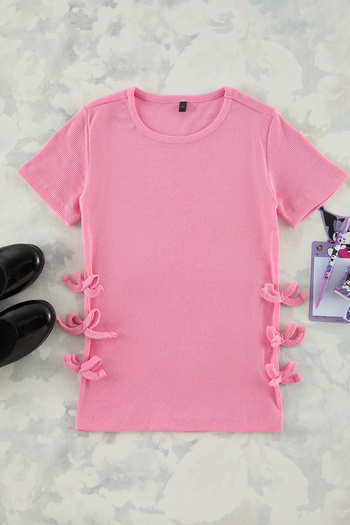 TRENDYOLKIDS Ροζ Πλεκτό T-Shirt - TKDSS25TS00048