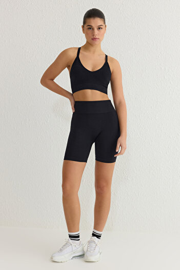 Trendyol Collection Black-Navy Blue 2-Pack Seamless/Seamless Knitted Sports Shorts/Short Leggings Thmss25Ty00002