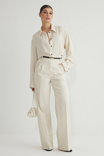 Trendyol Collection Tkané kalhoty se širokými nohavicemi a kamenem - Twoaw25Pl00109