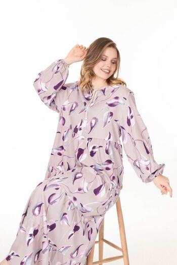 mervemoda Women's Summer Long Sleeve Long Dress