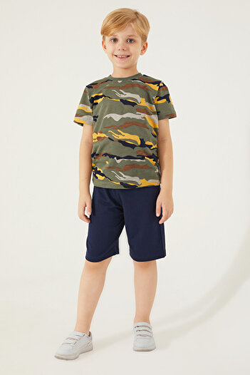 Rolypoly Military Camouflage Yeşil Erkek Çocuk Bermuda Takım