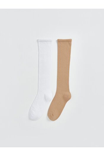 LC Waikiki Basic Knee Socks for Girls - Pack of 2