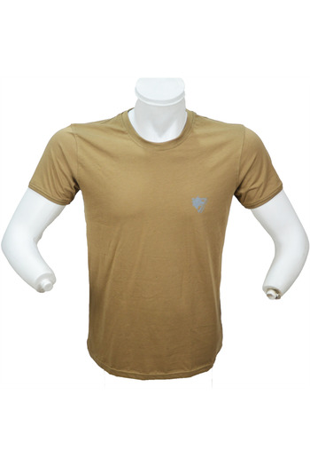 Wolftrap Tactical Μπλουζάκι με κοντό μανίκι από 100% βαμβακερό μπεζ, μπλουζάκι με λαιμόκοψη