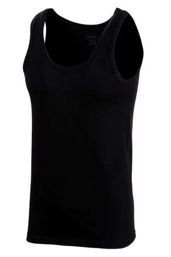 GRSN Men's 6-Piece 100% Cotton Comfortable Soft Combed Natural Black Undershirt