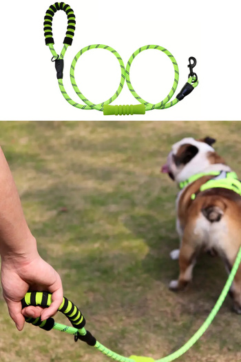 Nactumu High Visibility Reflective Dog Leash, 130cm Polyamide Non-Spill 360 °   Cycle
