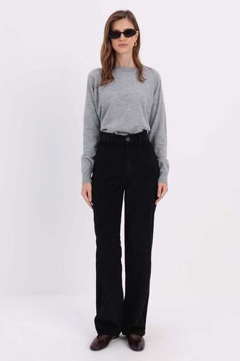 ALLDAY Black-Fabric Mixed Trousers