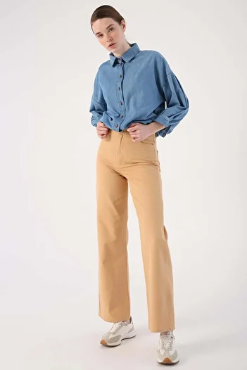 ALLDAY Biscuits- 100% Cotton Wide Leg Piece Painting Comfortable Fit Pants