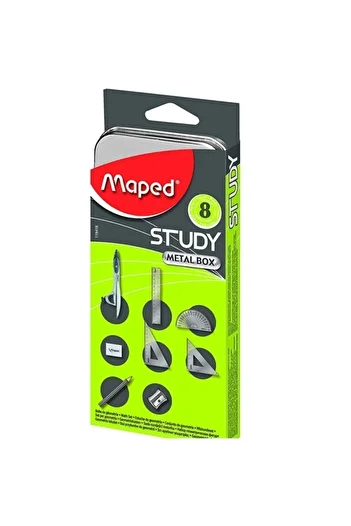 Maped Study Nickel Metal Box 8-Piece Pergel Set / 119418