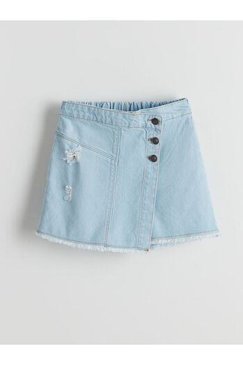 LC Waikiki LCW Kids Elastic Waist Girl's Jean Shorts Skirt