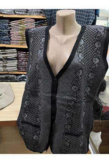 TCR Women's Knitwear Buttoned Pocket Patterned Vest