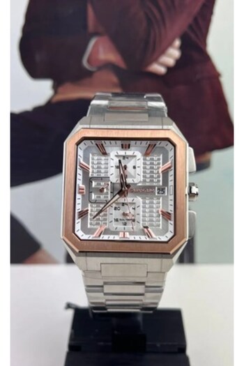 Quantum Pwg1174.530 Quartz Steel Grey Rectangular Case 42mm Men's Wristwatch