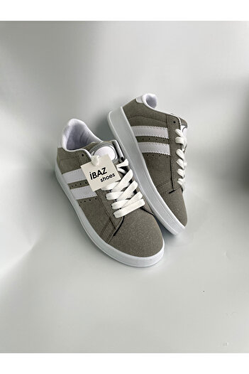 İBAZ Cmp Smoked White Sneaker με λευκή σόλα με ρίγες