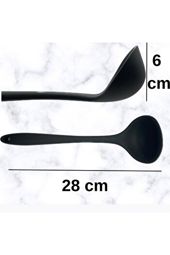 Multiamo Sert Uçlu Isıya Dayanıklı Yanmaz Yapışmaz Silikon 28 Cm Kepçe 1 Adet / Dört Renk Seçeneği