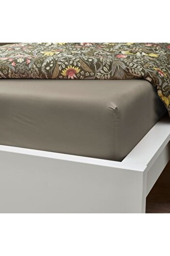 IKEA Ullvide, Fitted Sheet, Gray-Beige, 160X200 cm