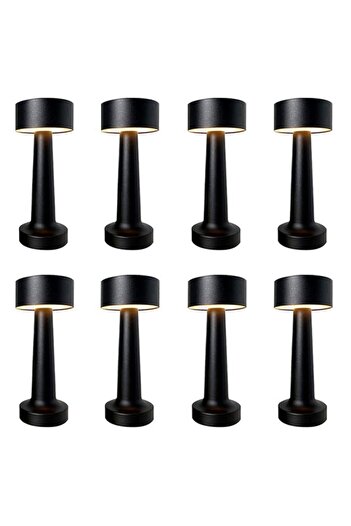 Taimi 8-pieces Cordless Touch Led Table Lamp - Battery 1000mah Thick Corner Black