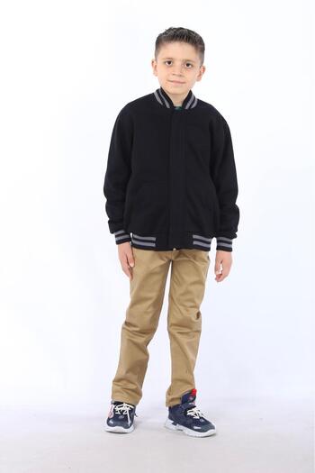 GÜMÜŞ COLLECTİONS Okul Pantolonu Beli Lastikli Camel Rengi Slim Fit Comfort Keten Ilkokul Pantolonu