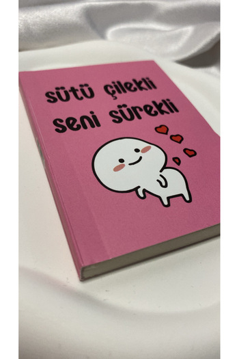 Axuu Collection Gift for Friend Lover - Notebook with Milk Strawberries, A7 Unlined