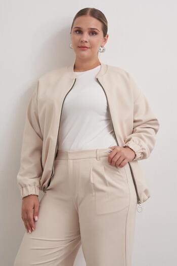 MYLİNE Pocket Detailed Lined Bomber Jacket with Stopper