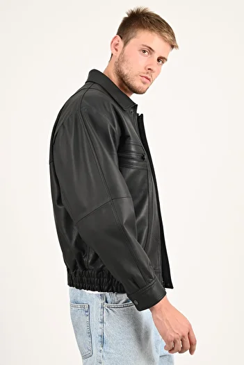 ALİN Beirut Men's Black Oversize Genuine Leather Coat Size Measurements Visually