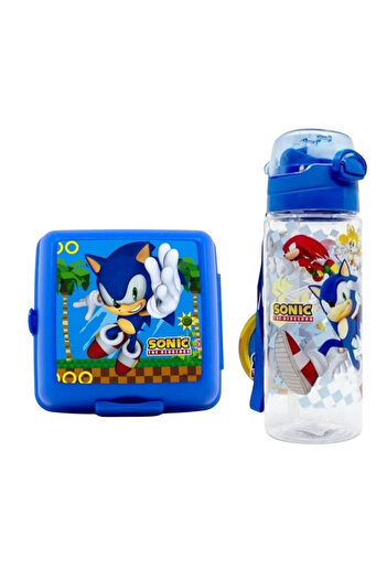 Sonic Licensed 500ml Water Bottle and Four Compartment Nutrition Bowl Set